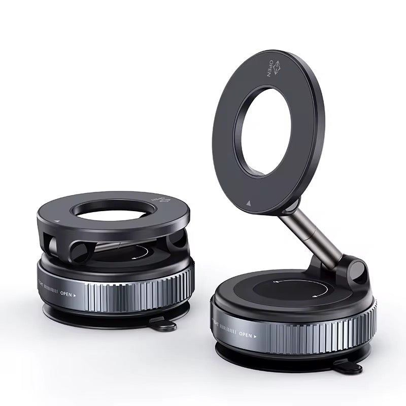 Suport magnetic pentru telefon – rotație 360°, fixare cu vacuum